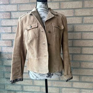 Vintage  Tan suede Utility short jacket